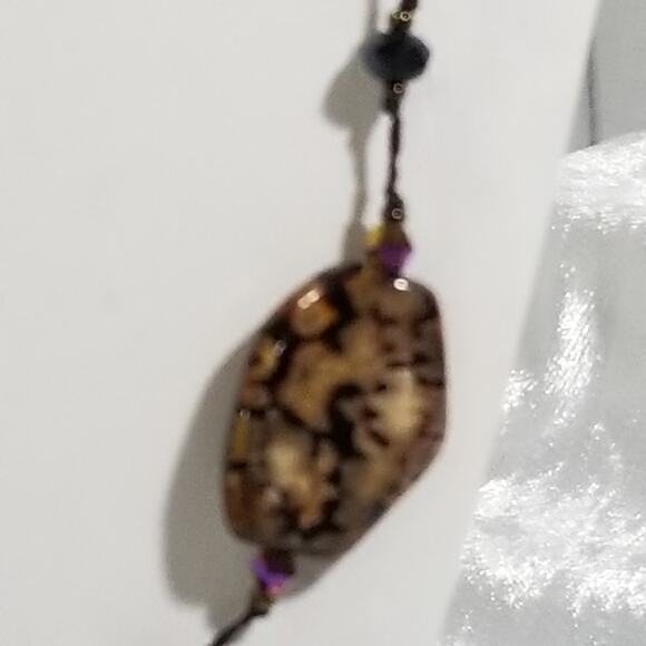 Premier brown beaded necklace signed 15'' 1.1702 - Picture 9 of 13